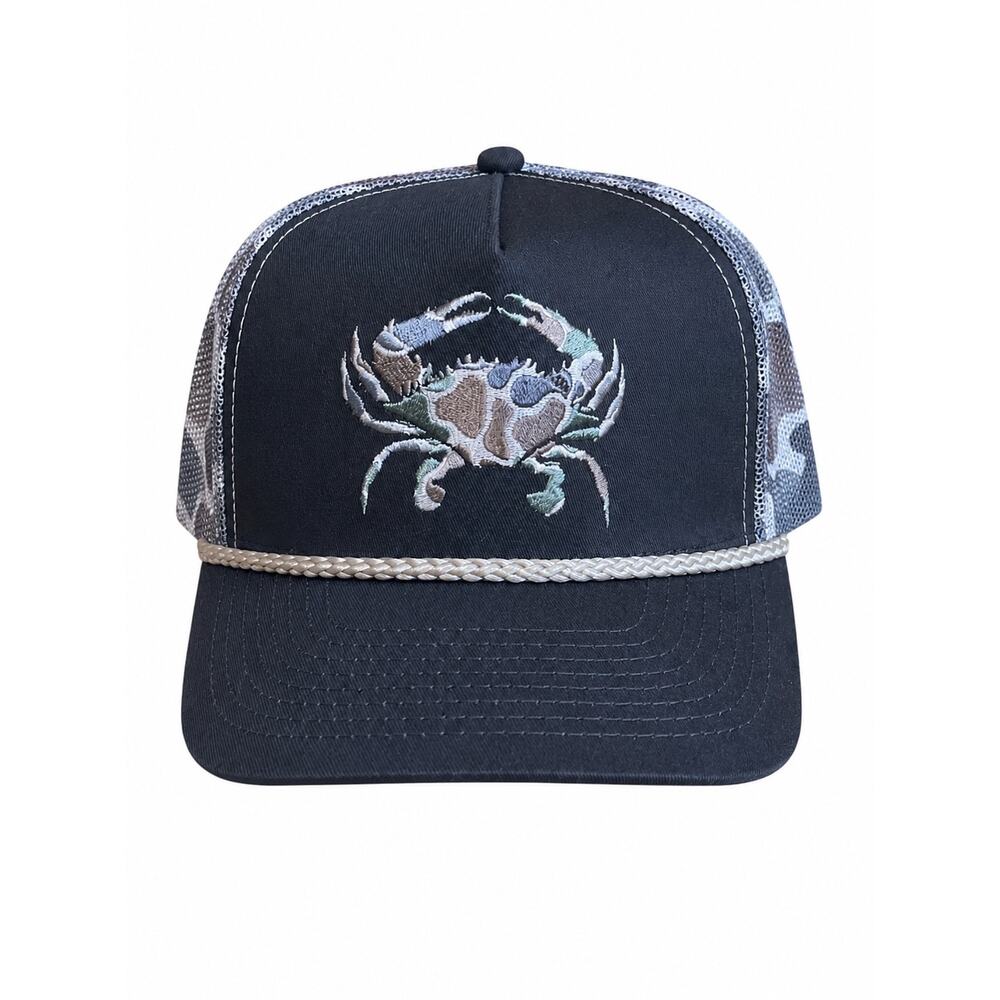 Maryland My Maryland Blue Crab Embroidery Camouflage Mesh Back Trucker Hat OSFM